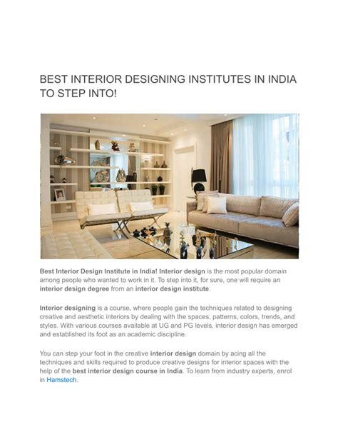 Ppt Best Interior Designing Institutes In India To Step Into