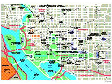 Washington Dc Attractions Map Free Pdf Tourist City Tours Map