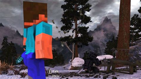 Minecraft “thicc” Steve And Mobs Hit Tamriel With This Skyrim Mod
