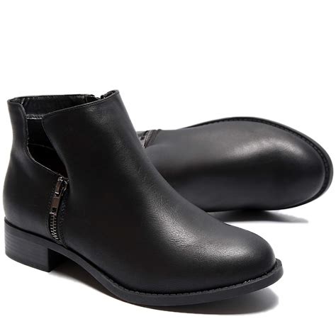 women s wide width ankle boots block low heel slip on side black size 12 5 h0 ebay