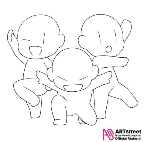 Drawing Templates Anime Trio Pose Reference Helar Wallpaper