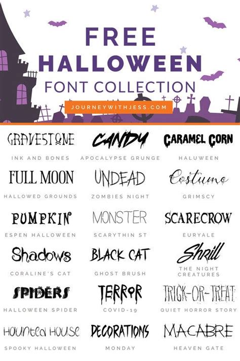 Free Font Collection Halloween Fonts — Journey With Jess Inspiration