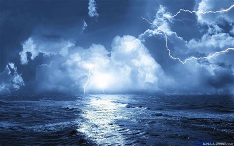 Storm Over Sea Wallpaper Storm Wallpaper Ocean Storm Digital Ocean