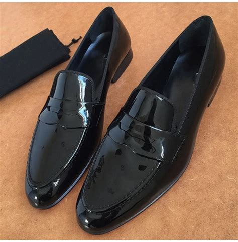 handmade mens patent leather shoes men black formal rebelsmarket