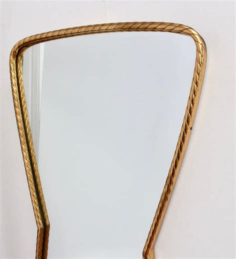 Midcentury Italian Keyhole Shaped Wall Mirror With Rope Pattern Brass Frame At 1stdibs
