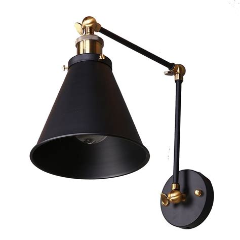 Newell wall mounted single arm sconce with shade from the newell collection is a leading example of luxury wall mounted. Black Metal Industrial Swing Arm Wall Sconce Shade 7-Inch ...