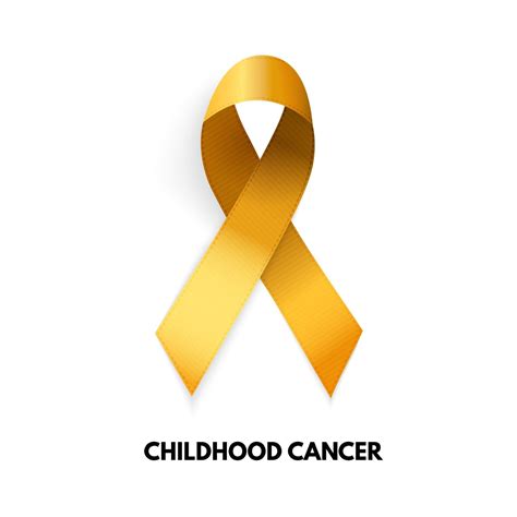 Gold Ribbon Childhood Cancer Sign Vector Illustration 3058032 Vector