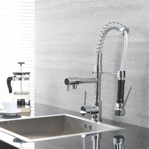Milano Mirage Modern Pull Out Kitchen Mixer Spray Tap With Spring