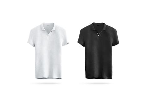 Download Blank Black And White Polo Shirt Mock Up Isolated Front ...