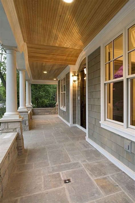 You might also consider taking a nap on this wooden glider by throwing in some cushions for the 5′ natural cedar porch swing is shipped with springs and chains for an easy installation to a standard ceiling. 09 Beautiful Wooden and Stone Front Porch Ideas ...