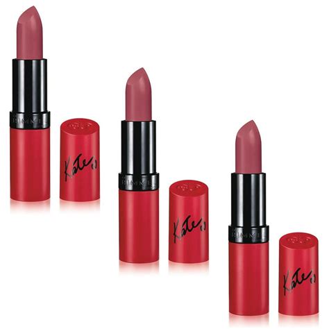 3 Pack Rimmel London Lasting Finish Lipstick Kate Moss Collection
