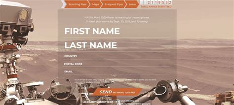 View and share your boarding pass. NASA Lets You Send A Souvenir With Your Name To Mars - ValueWalk