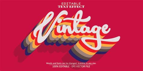 Premium Vector Vintage Text Effect Editable Old And Retro Text Style