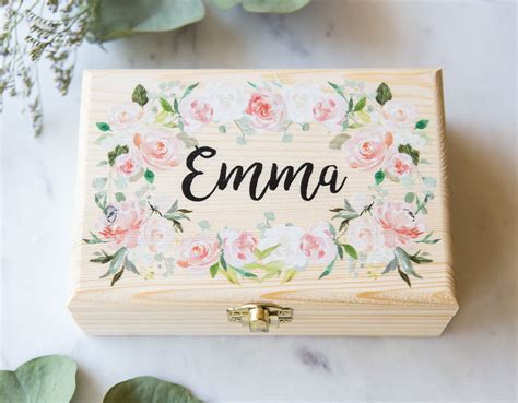 Flower Girl Or Bridesmaids T Box Jewelry Box Personalized Name