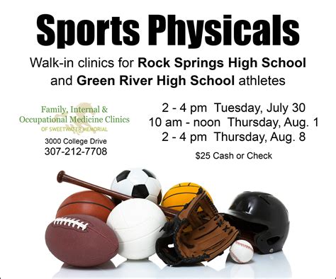 Walk-in clinics for sports physicals offered