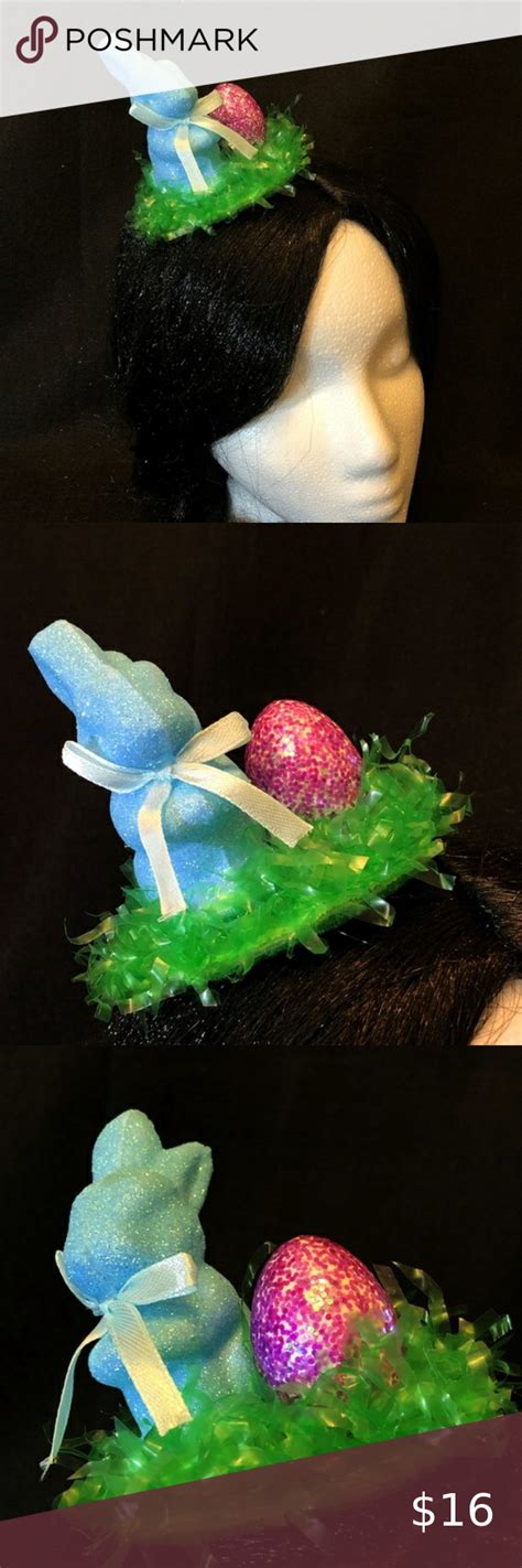 Blue Bunny And Purple Egg Easter Fascinator In 2022 Blue Bunny