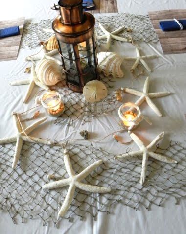They are long enough to display all your favorite decorations but still fit nicely in narrow entryways and small. Nautical Tablescape Decor Ideas with Decorative Fish Net ...