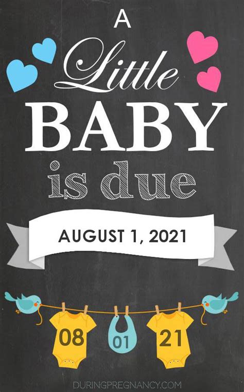 The day of the week is sunday. Due Date: August 1, 2021 | During Pregnancy