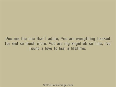 you are the one that i adore love sms quotes image