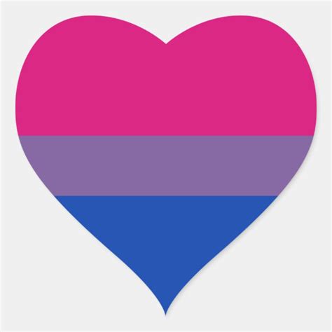 Bi Pride Flag Sticker Sheets Heart Zazzle