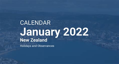 January 2022 Calendar New Zealand