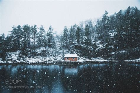Winter Cabin By Bokehm0n Winter Cabin Winter Landscape Scenery