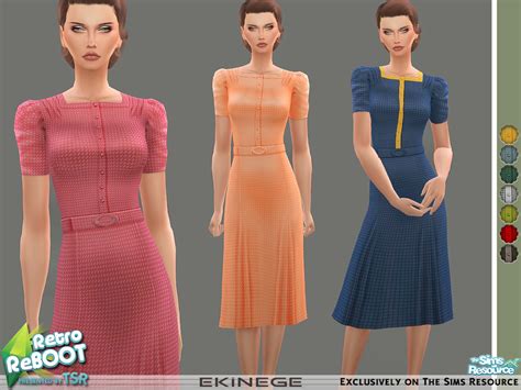 Retro Tea Dress By Ekinege At Tsr Sims 4 Updates