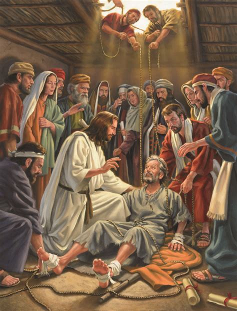 The Bible In Paintings Jesus Heals A Paralytic Lowered Through A Roof