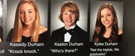 Triplets Use Yearbook Photos As Clever Opportunity For