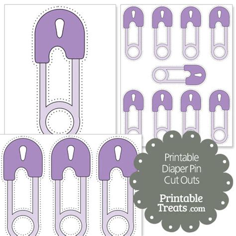 Printable Purple Diaper Pin Cut Outs — Printable