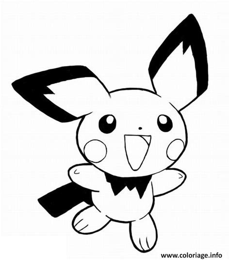 Easy Draw Pichu Pokemon Sketch Coloring Page