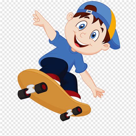 Cartoon Skateboarding Cartoon Skateboard Boy Cartoon Character Sport