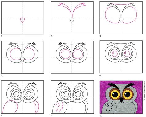 How To Draw An Owl Face · Art Projects For Kids