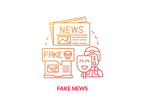 Fake News Red Gradient Concept Icon By Bsd Studio ~ Epicpxls