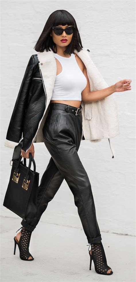 Black Leather Pants Outfit Idea By Micah Gianneli Black Leather Pants