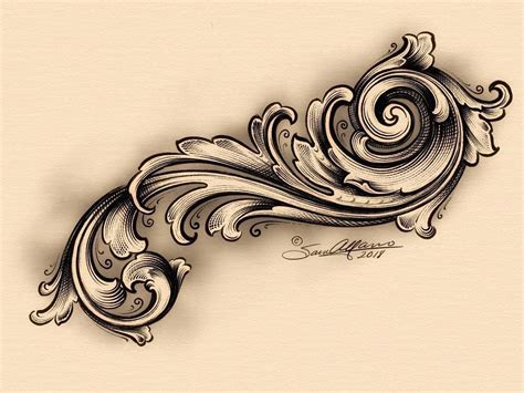 Pin By Tattoo Gavin On Black And Grey Filigree Tattoo Baroque Tattoo