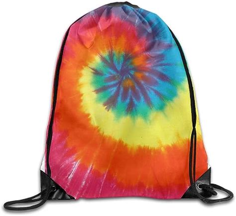 Rainbow Tie Dye Unisex Couples Drawstring Backpack Gym Bag