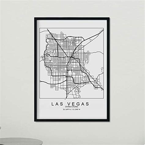 Poster Con Mapa De Las Vegas Lámina De Estados Unidos De Mapas Y