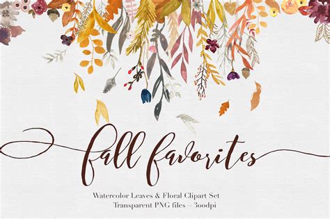 Fall Watercolor Clipart 8392 Illustrations Design Bundles