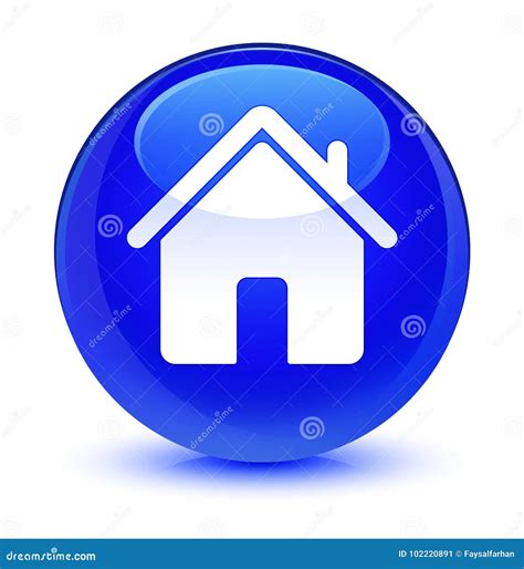 Home Icon Glassy Blue Round Button Stock Illustration Illustration Of