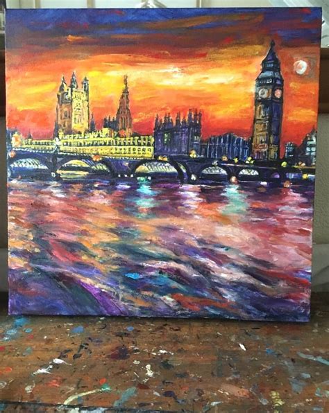 Houses Of Parliament Big Ben A London Skyline Painting By Patricia