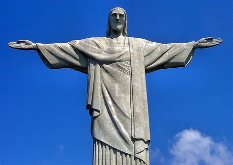 Christ The Redeemer Statue On Corcovado Mountain In Rio De Janeiro