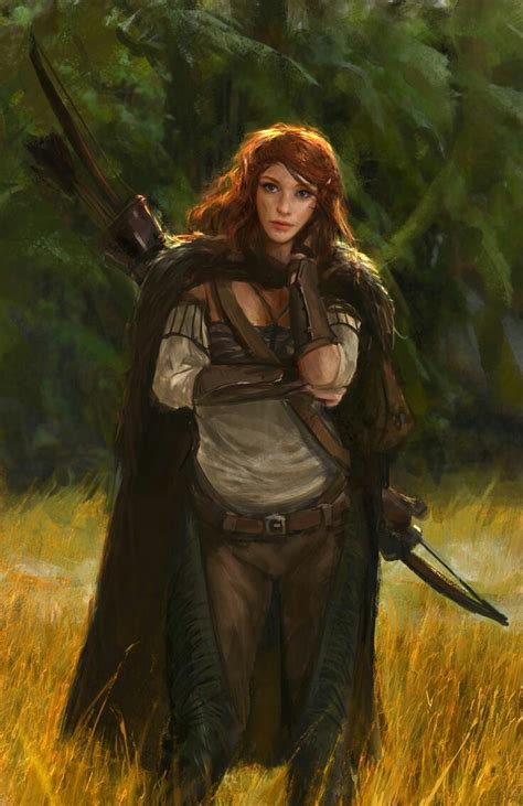 Ginger Elf Ranger Character Portraits Fantasy Warrior Warrior Woman