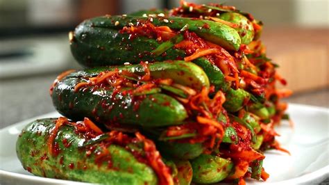 They can be diced and used with. Cucumber kimchi (Oi-sobagi: 오이소박이) | Doovi