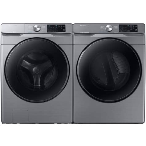 shop samsung platinum front load washer and gas dryer set with steam and smart care at