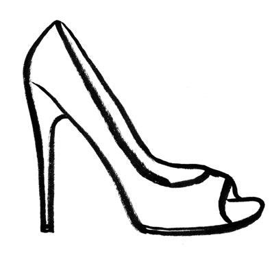 Fashionable woman's high heel shoe isolated on white background. High heel coloring page clipart - Clipartix
