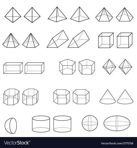 3d Geometric Shapes Royalty Free Vector Image Vectorstock