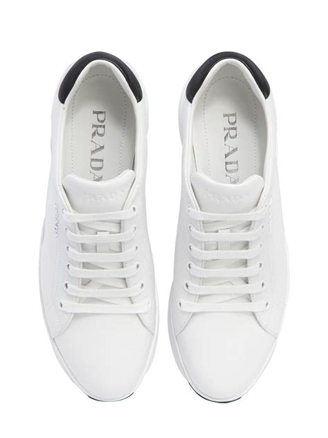 Prada 55mm Leather Platform Sneakers In White Lyst