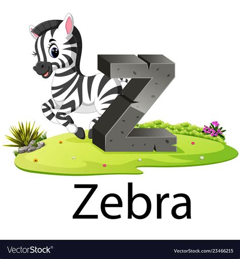 Cute Zoo Animal Alphabet Z For Zebra Royalty Free Vector Animal