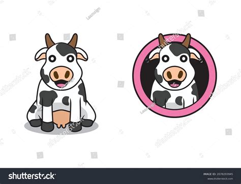 Cute Cow Cartoon Character Design Illustration Stock Vector Royalty